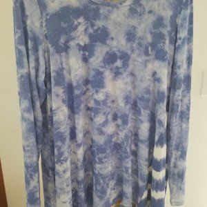 LOGO by Lori Goldstein long sleeve tunic with contrasting tank, Large